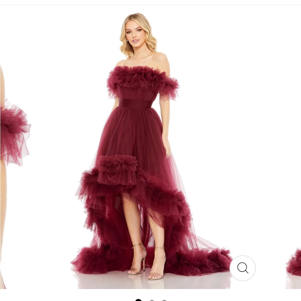 Mac Duggal Tulle High-Low Off the Shoulder Gown *NWT*